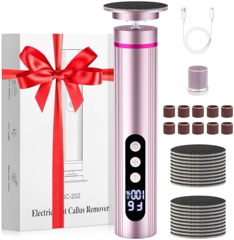 2 in 1 Electric Foot Callus Remover Cordless, 13000RPM Professional Feet Pedicure Tools for Dead Skin, Rechargeable Metal Foot Sander & Nail File with 9 Speed Level and 40Pcs Sandpaper Discs