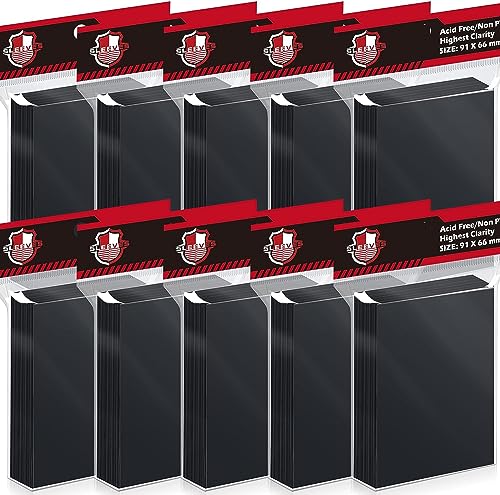 1000 Pcs Black Card Sleeves Toploaders for Trading Card, Matte Card Sleeves Deck Card Protectors Compatible with Baseball Cards, Sports Cards, MTG, Yugioh Card