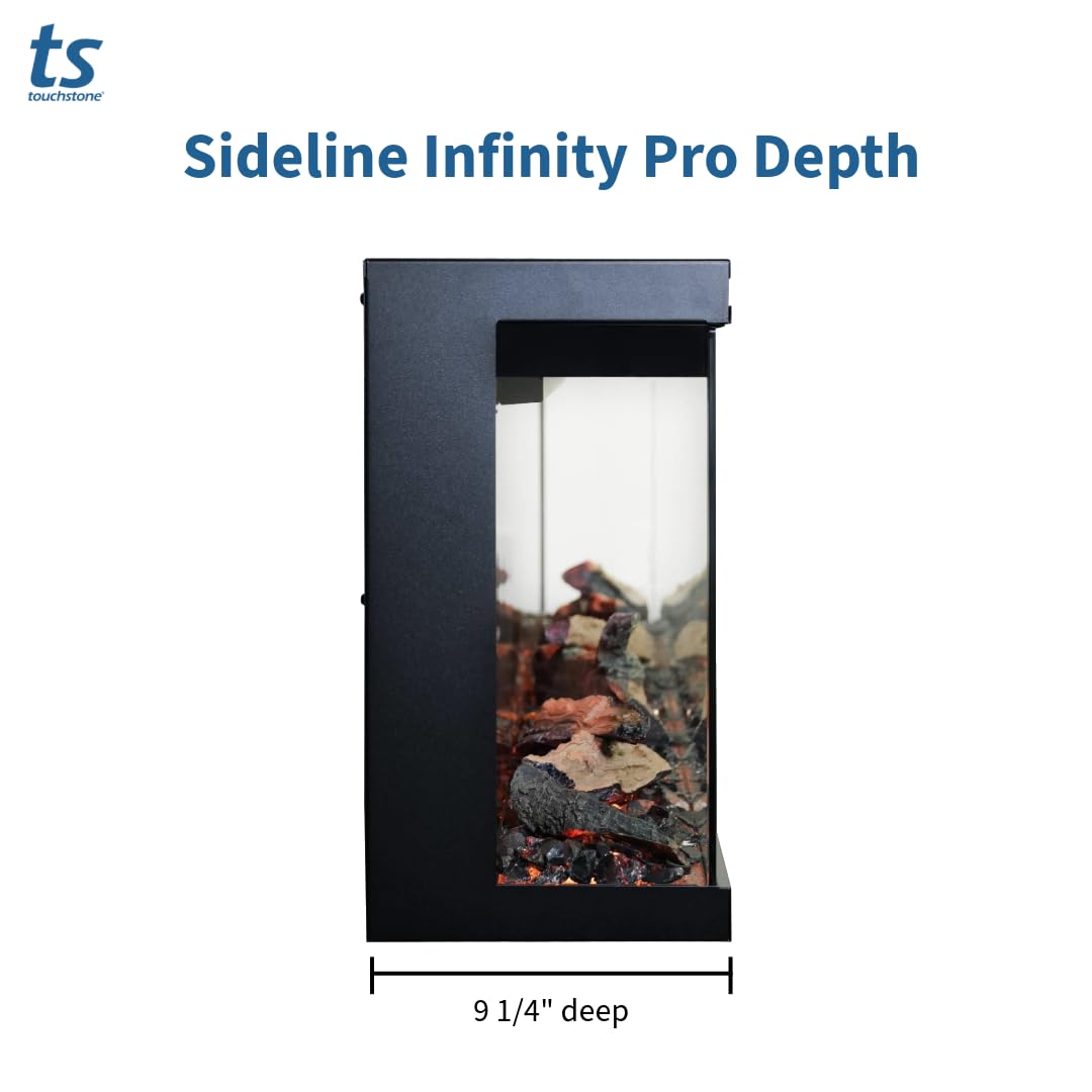 Touchstone Sideline Infinity Pro 3-Sided Smart 50" WiFi-Enabled Electric Fireplace - 80045 - Built-in - 6 Realistic Flame Colors- 13-Color Down Lighting- Crackle Sound- 1,500W Heater