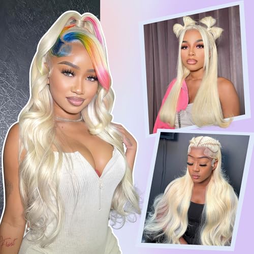 30 Inch 613 Lace Front Wig Human Hair 220 Density 13x6 Body Wave HD Lace Front Wigs Human Hair Pre Plucked Blonde Wig Human Hair 10A HD Lace Frontal Wig 13x6 Glueless Wigs Human Hair for Women