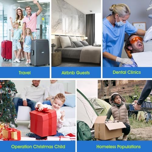 Homvle 100 Packs Disposable Toothbrushes with Toothpaste, Individually Wrapped Travel Toothbrush and Toothpaste Buld for Travel Size Toiletries, OCC, Airbnb, Dentist, Office/4 Colorful