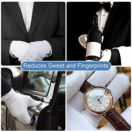 10 Pairs 100% Moisturizing Gloves for Dry Hands Overnight, Selizo 10 Pairs White Cotton Gloves for Women Eczema, Hand Moisturizer Sleeping Spa Gloves for Dry Hands Eczema