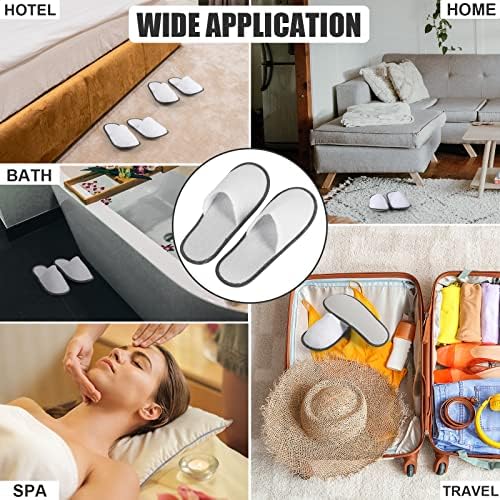 Hercicy 40 Pairs Disposable Non Slip Hotel Slippers Fluffy Closed Toe Spa Slippers Indoor Guest for Men Women Home Wedding Travel Party