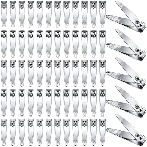 100-Pack Nail Clippers Bulk Toenail Fingernail Clippers Pack, Stainless Steel Fingernail Toe Nail Clippers,Portable Mini Nail Cutter Set for Men Women Homeless Care Package Supplies