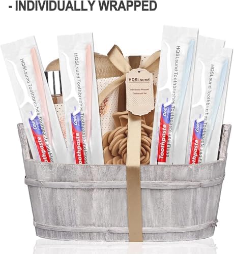 100pcs Disposable Toothbrushes with Toothpaste Floss Individually Wrapped, 2 Color Disposable Toothbrush, 10g Toothpaste, Floss Pick, Bulk Toothbrush Kit for Homeless,Airbnb,Hotel