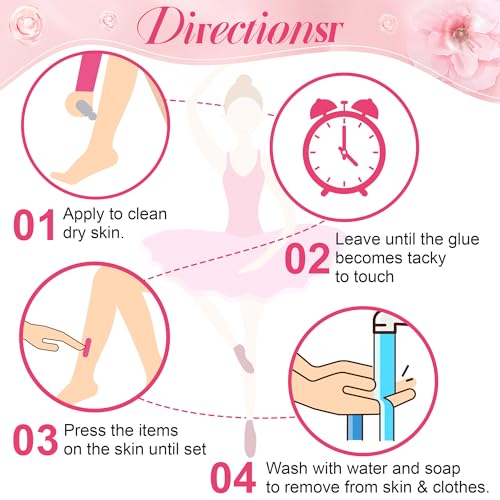 1 Pcs Roll on Body Adhesive for Dancers, 2.53oz Clear & Non Toxic Liquid Fashion Glue for Oily and Dry Skin, Sweat Resistant Body Adhesive for Compression Stocking, Wig Glue, Residue Free