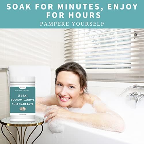 1 Pound SLSA Powder for Making Bath Bombs, Premium SLSA Sodium Lauryl Sulfoacetate Powder, Amazing Bubbles, Gentle on Skin, Suitable for Making Bath Bombs, Bath Truffles and More