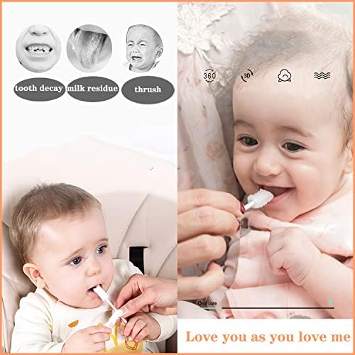 100 Pcs Baby Disposable Gauze Toothbrush,Baby Tongue Cleaner Newborn,Infant Mouth Oral Care Cleaning Swabs for 0-36 Month