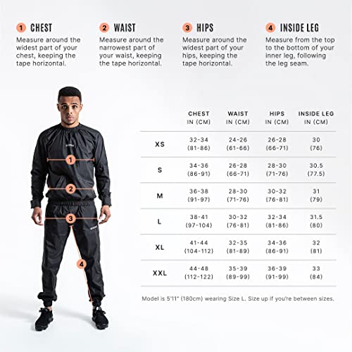 BOXRAW Hagler Professional Sauna Suit 1.0 Top & Bottoms Non Rip Sweat Suit Boxing MMA Training Gym (Charcoal - M)