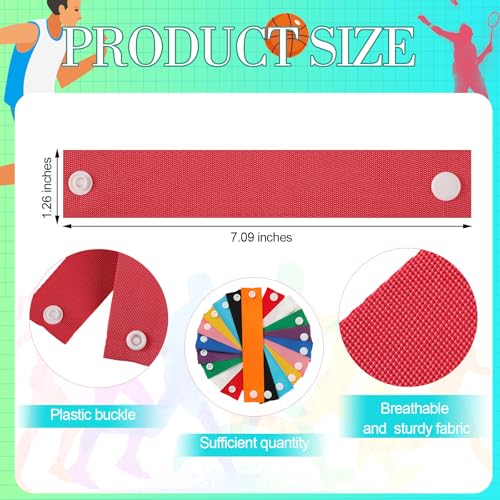 10 Pairs Sports Softball Shirt Ties in 10 Solid Colors - Straps, Holders, Clips for Sleeves, Gymnastics, Soccer