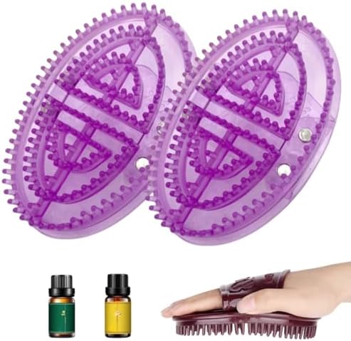 Handheld Massage Brush – Comfortable Grip Massage Gloves for Full-Body Brushing & Relaxing Muscle Care (Purple)