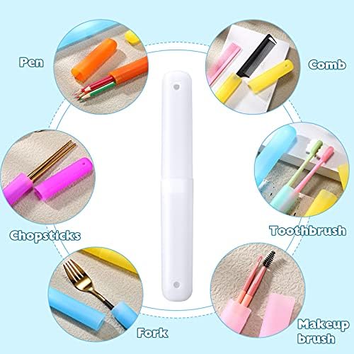 40 Pieces Travel Toothbrush Holder Case Portable Plastic Travel Toothbrush Case Toothbrush Containers Breathable Toothbrush Storage Assort Color for Travel Trip Home School Camping Business, 7 Colors