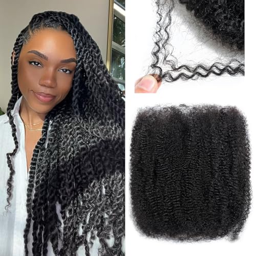 16 Inch Afro Kinkys Bulk Human Hair (100 Gram/Pack), Braiding Hair for Dreadlocks, Loc Repair, Twists, Dreadlock Extensions