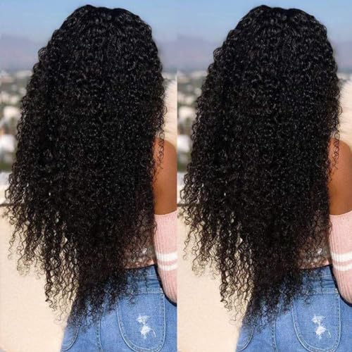 24 Inch Kinkycurly Wig Human Hair 13x4 Lace Front Wigs 180 Density Glueless Wigs Human Hair Pre Plucked Brazilian Kinky Straight Wig Lace Frontal Wigs for Black Women Virgin Human Hair