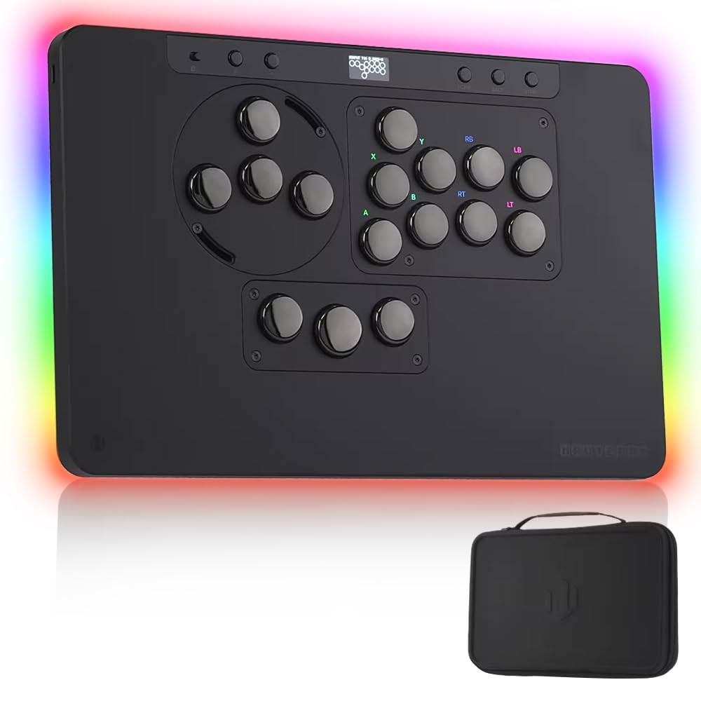 Sehawei Haute42 X1 Leverless Arcade Controller- Low Profile Design with Kailh Wind Engine Switches,3 Removable Modules,Ambient RGB Backlight & Tournament Lock Switch - Compatible with PC,PS4,PS3,Switch