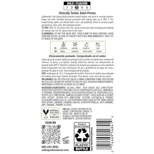 BIOTERA Finishing Flexible Hold Spritz Spray | Instant Texture | Maintains Volume & Shape| Microbiome Friendly | Vegan & Cruelty Free | Paraben Free | Color-Safe