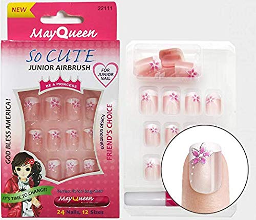 3pack 72Tips So Cute Artificial False Fake Junior Nail With Glue For Kids (22113/22013/22111)
