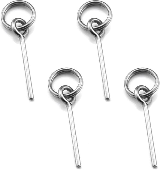 4pcs Tent Pin & Ring Replacement Stainless Steel Tent Pole Connectors for Outdoor Camping Hiking Travel
