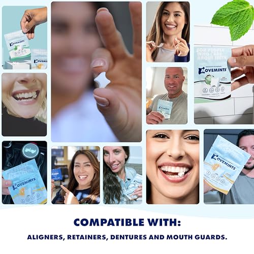Clear Aligner Mints - Patented, Edible Alternative to Chewies - Freshen Breath and Improve Dry Mouth with Xylitol - Spearmint (3 Pack)