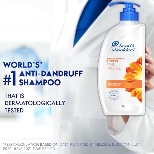 Head & Shoulders Anti Hair fall Shampoo, 2 Pack Anti Dandruff Shampoo, Relieves Dry Scalp and Repairs Damage, Fresh Scent, 22 oz Pump Bottles