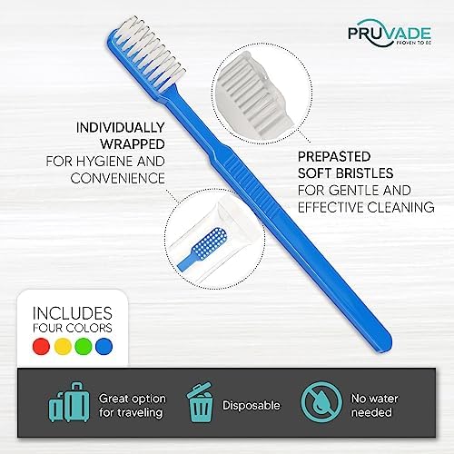 36 Pack Disposable Toothbrushes with Toothpaste, Built In - Prepasted Toothbrushes Individually Wrapped | Single Use Waterless Tooth Brush with Soft Bristles for Airbnb, Hotel, Camping, Travel