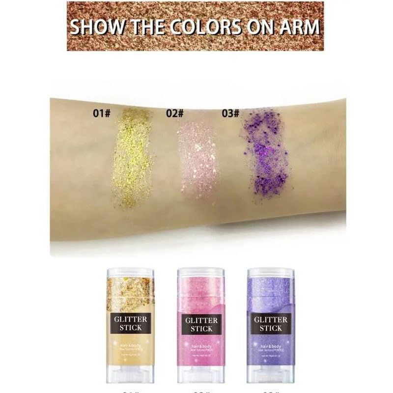 Blue Body Glitter Stick,Holographic Sequins Paint Sparkling Face Glitter for Women Face/Body/Hair/Eyes/Lip Glitter Makeup.