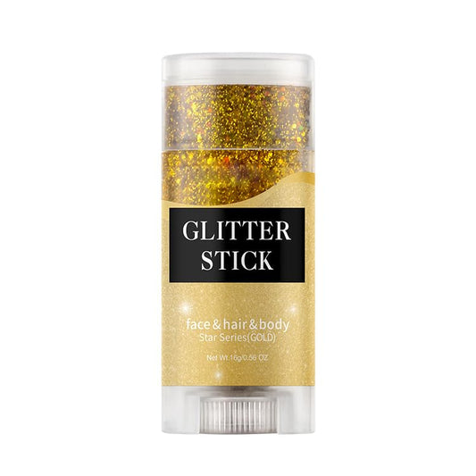 Gold Body Glitter Stick,Holographic Sequins Paint Sparkling Face Glitter for Women Face/Body/Hair/Eyes/Lip Glitter Makeup.