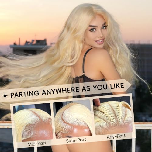 30 Inch 613 Lace Front Wig Human Hair Straight Blonde Wig Human Hair 613 13x6 Lace Front Wig Human Hair 200% Density Pre Plucked with Baby Hair Blonde Lace Front Wigs Human Hair for Women