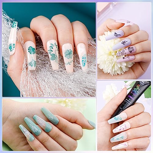 Biutee Nail Stamping Polish Gel 24 Colors 5ML UV LED Stamping Gel Nail Polish Special Printed for Nail Stamp Plate Stamper