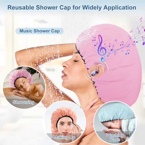 3 Pcs Super Jumbo Satin Lined Shower Cap for Women, Extra Large, Adjustable for Braids, Long Hair & Locs Dreadlocks