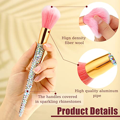 13 Pieces Rhinestone Makeup Brushes Set Bling Crystal Professional Face Cosmetics Blending Liquid Foundation Powder Concealer Eye Shadows Make up Beauty Tool Glitter with Holder (Silver)