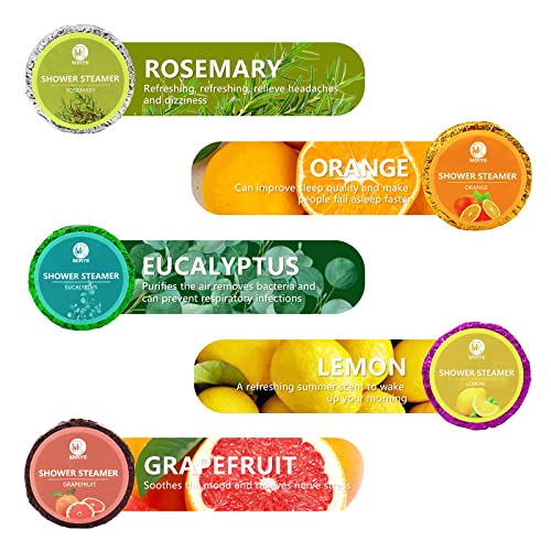 40 PCS Shower Steamers Aromatherapy for Women or Men, 10 Scents Organic with Rose Lavender Mint Watermelon Eucalyptus Lemon Rosemary Grapefruit, Shower Bombs Spa Birthday Gifts for Her Him