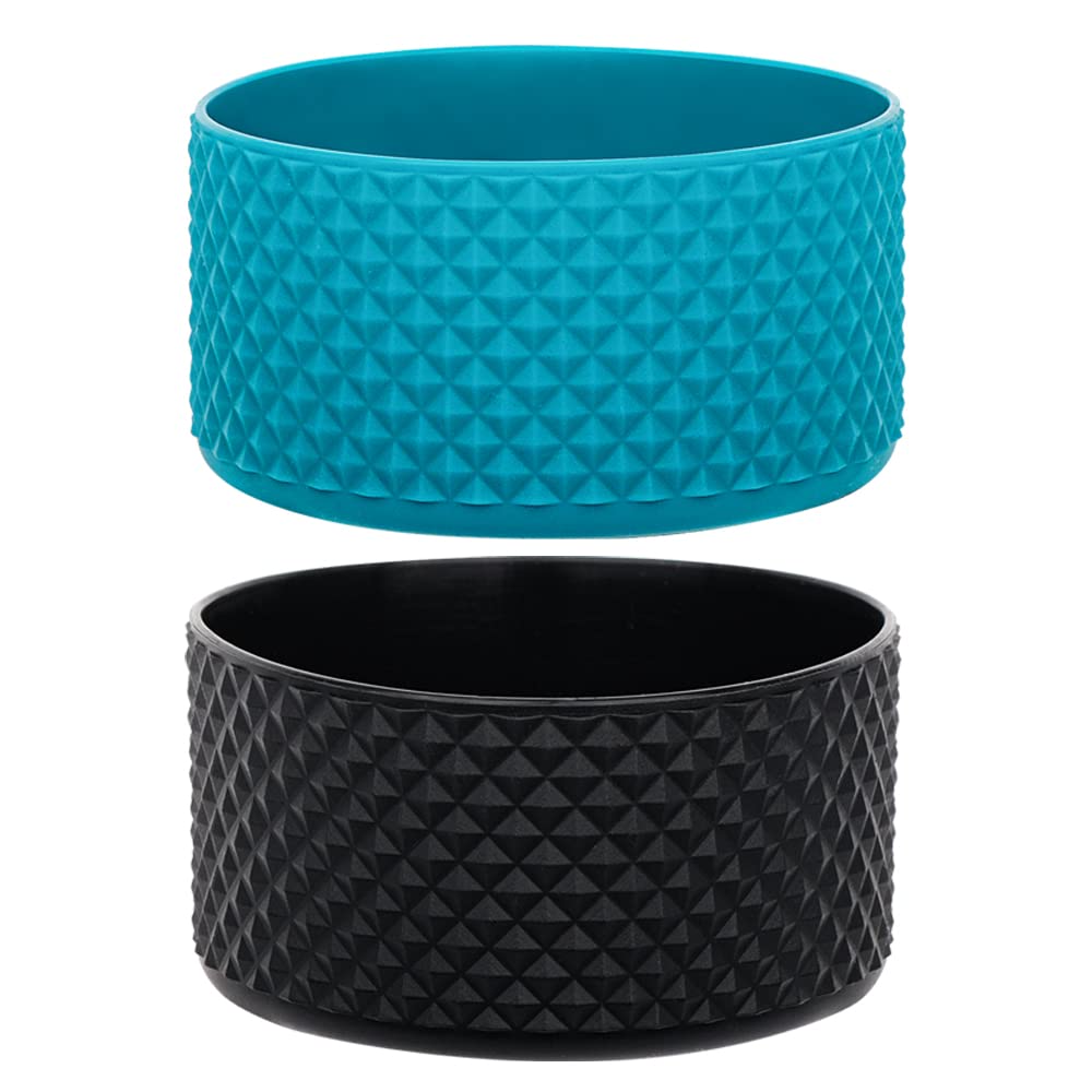 2 Pcs Tumbler Bottom Protector Boot for Stanley Quencher Adventure 40oz & Stanley IceFlow 20oz 30oz and Compatible with Hydro Flask Water Bottle 12oz 21oz 24oz Stealth Landing (Diomond Naguna/black)