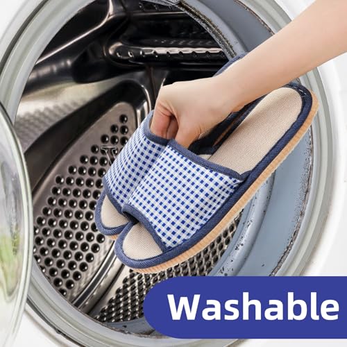 10 Pairs Washable House Slippers for Guests, Disposable Indoor Slipper with Thick Sole, Non Slip Open Toe Slipper, Spa Slipper Bulk for Home, Hotel, Bedroom, Travel, Unisex Universal Size