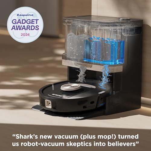 Shark Robot Vacuum & Mop Combo, PowerDetect NeverTouch Pro, Self-Emptying, Self-Refill with Self-Clean Pad Wash & Dry, 60-Day Debris Capacity, 30-Day Refill Tank, 5 PowerDetect Technologies, RV2820ZE