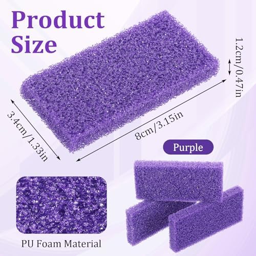 100 Pcs Pumice Stone for Feet Scrubber Dead Skin Disposable Foot Scrubber Pumice Pads Foot Pumice Foot Callus Remover for Feet Pedicure Foot Heel Exfoliator Tool Purple Pumice Sponge Salon Home Use