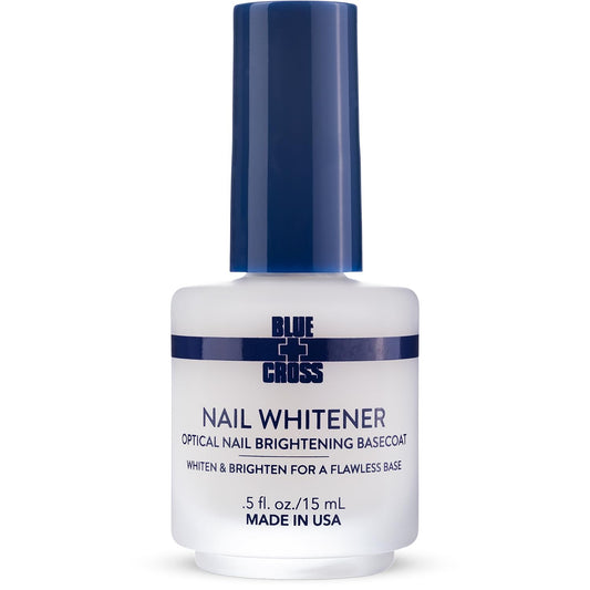 Blue Cross Nail Whitener, Professional Optical Brightening Basecoat Nail Concealer Polish with Vitamin E, Lemon Lime Extracts, Made in USA, 15mL