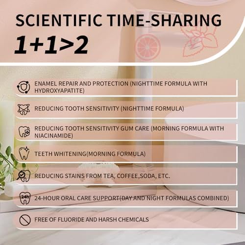 Hydroxyapatite Toothpaste 10% + Niacinamide Whitening - Enamel Repair & Gum Care, Nano Hydroxyapatite for Sensitivity Relief, Fluoride-Free Fresh Breath 4PCS (4)