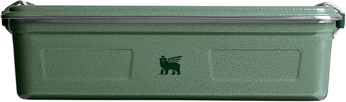 Stanley Classic Legendary Useful Box 3.8 qt | Metal Snack and Lunch Box | Durable Stainless Steel Travel Food Storage Container | Hiking, Camping, School, or Work | BPA-Free | Hammertone Green