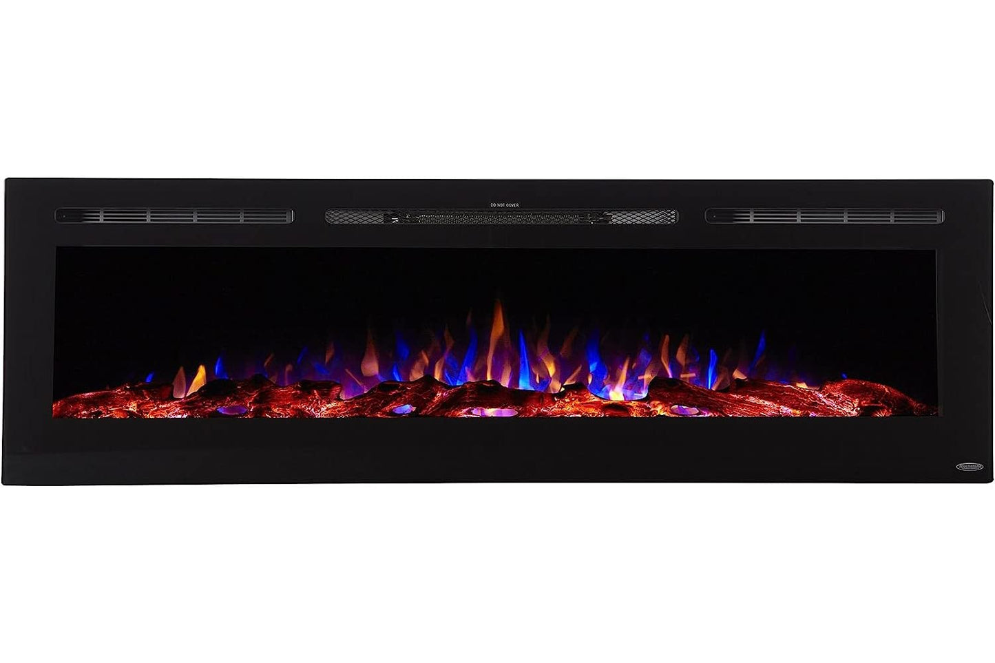 Touchstone Smart Electric Fireplace-The Sideline 72" Wide-in Wall Recessed - 30 Realistic Ember Color/Flame Options - 1,500W Heater w/Thermostat - Log & Crystal Hearth Options - Alexa/WiFi Enabled