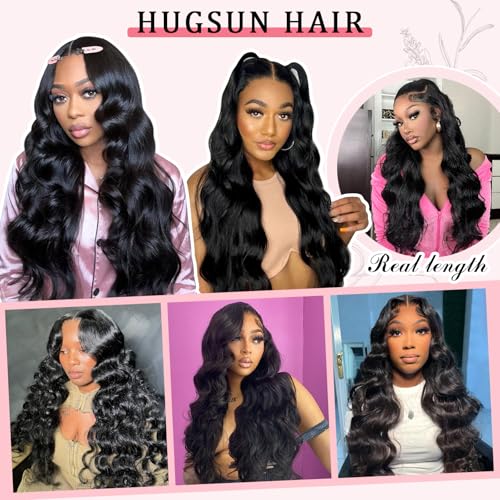 13X6 Body Wave Lace Front Wigs Human Hair 12A 250% Density 30 Inch Lace Frontal Wigs Human Hair Glueless HD Lace Front Wigs Human Hair pre Plucked with Baby Hair Natural Color
