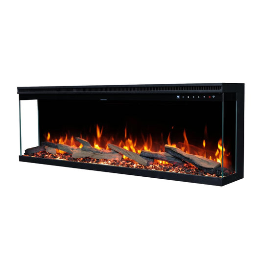 Touchstone Sideline Infinity Pro 3-Sided Smart 50" WiFi-Enabled Electric Fireplace - 80045 - Built-in - 6 Realistic Flame Colors- 13-Color Down Lighting- Crackle Sound- 1,500W Heater
