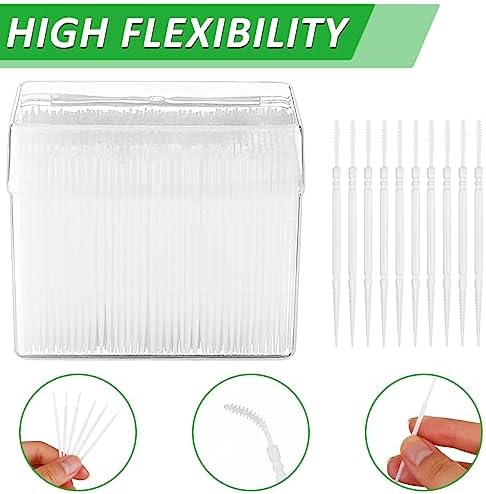 1100Pcs Dental Picks Plastic Toothpick Oral Hygiene 2 Way Interdental Brush Stick
