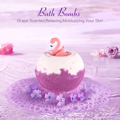 Birthday Gifts for Women Friendship, Aoen Unique Happy Birthday Gifts for Best Friends Women, Mom, Sister, Wife, Coworker, 7P Purple Self Care Spa Gifts Baskets for Christmas, Valentines, Mothers Day