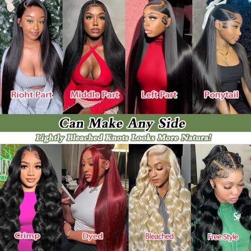 30 Inch 13x6 Lace Front Wigs Human Hair 180 Density Straight Human Hair Wigs Pre Plucked 13x6 HD Frontal Lace Straight Glueless Wigs Human Hair For Women