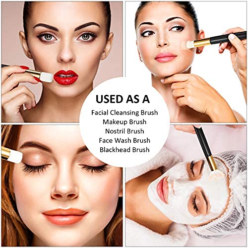 30 Pieces Lash Brushes for Cleaning Lash Shampoo Brushes for Eyelash with Container Blackhead Removing Nose Pore Deep Cleaning(4 Inch,Black)