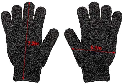 10Pairs Exfoliating Gloves - Premium Black Double Sided Scrub Wash Mitt for Bath or Shower - Luxury Spa Exfoliation Accessories for Beauty Spa Dead Skin Cell Remover, Suitable for Men and Women