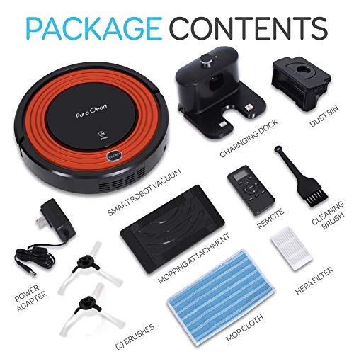 SereneLife Robot Vacuum Cleaner and Dock - 1500pa Suction Scheduling Activation and Charging Dock - Robotic Home Cleaning for Carpet Hardwood Floor Pet Hair & Allergies Friendly - Pure Clean PUCRC95.8