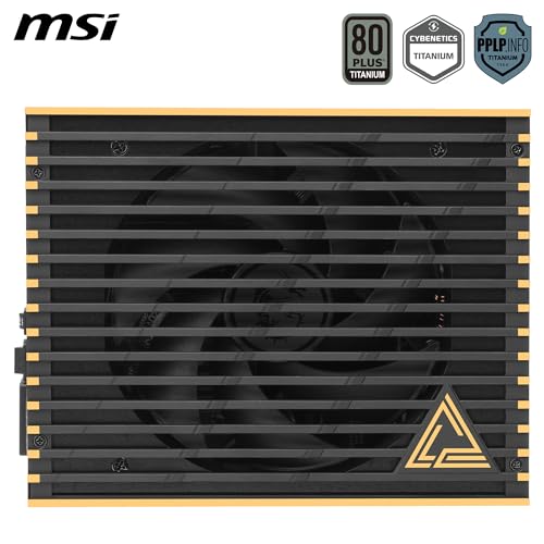 MSI MEG Ai1600T PCIE5 ATX 3.1 Gaming Power Supply - Full Modular - 80 Plus Titanium Certified 1600W - 100% Japanese 105°C Capacitors - ATX PSU - 12 Year Warranty