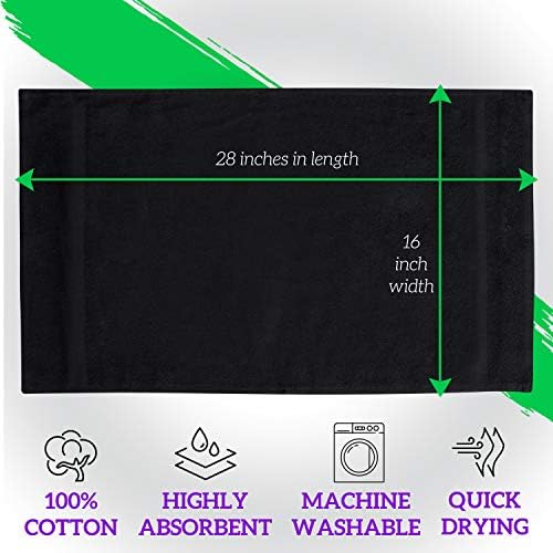 GREEN LIFESTYLE Black Bleach Proof Towels Bulk Sets 100% Cotton 16' X 25' Premium Spa Quality, Super Soft and Absorbent for Gym, Pool, Spa, Salon and Home 12 Pack